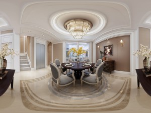panoramic american style living room restaurant space 44 3D 모델