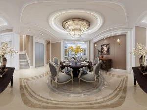 panoramische woonkamer in Amerikaanse stijl restaurantruimte 44 3D Model