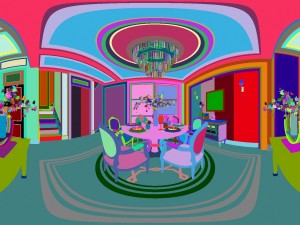 panoramic american style living room restaurant space 44 3Dモデル