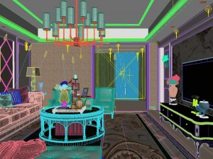 panoramic american style living room restaurant space 45 Model 3D
