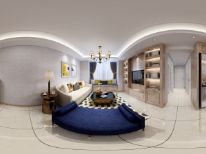 panoramic american style living room restaurant space 46 3D Model