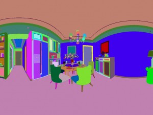 panoramic american style living room restaurant space 46 3D मॉडल