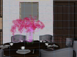 panoramic american style living room restaurant space 46 3D मॉडल