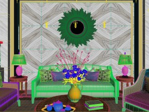 panoramic american style living room dining room 47 3D Model
