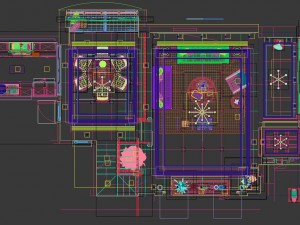 panoramic american style living room dining room 47 3D Model