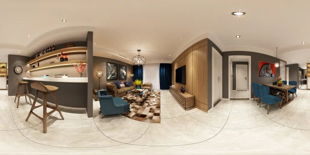 panoramic 360 american style living room restaurant space 48 3D Model .c4d .max .obj .3ds .fbx .stl .blend 