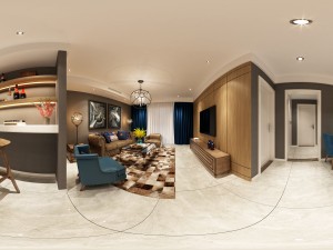panoramic 360 american style living room restaurant space 48 3D Model