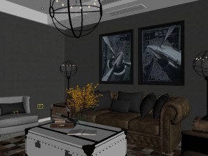 panoramic 360 american style living room restaurant space 48 3Dモデル