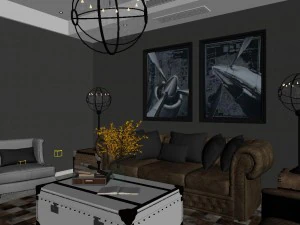 panoramic 360 american style living room restaurant space 48 3D Model