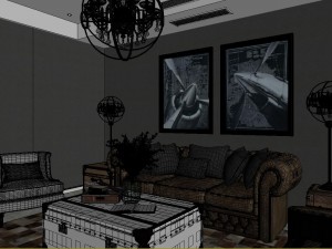 panoramic 360 american style living room restaurant space 48 3Dモデル