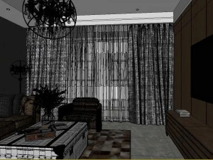 panoramic 360 american style living room restaurant space 48 3D Model