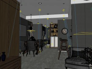 panoramic 360 american style living room restaurant space 48 3D Model