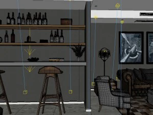 panoramic 360 american style living room restaurant space 48 3D Model
