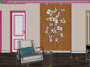 panoramic american style living room restaurant space 49 3D 模型
