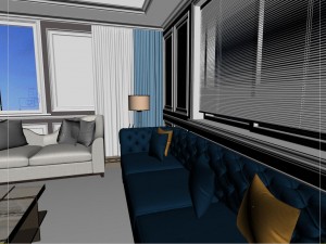 panoramic american style living room restaurant space 50 Modelo 3D