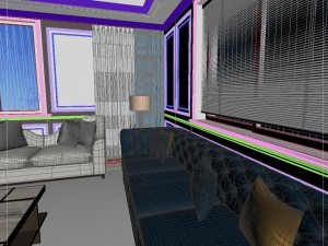 panoramic american style living room restaurant space 50 Modelo 3D