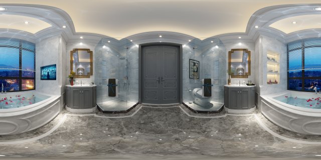 panoramicrican style bathroom toilet space 01 Modelo 3D .c4d .max .obj .3ds .fbx .stl .blend 
