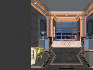 panoramicrican style bathroom toilet space 01 Modelo 3D