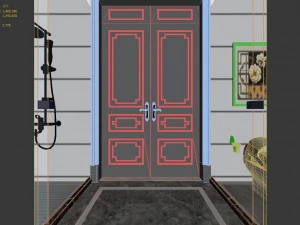 panoramicrican style bathroom toilet space 01 3D Model