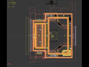 panoramicrican style bathroom toilet space 01 3D Model