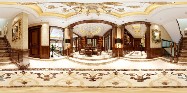 panorama european style restaurant kitchen space 01 3D Model .c4d .max .obj .3ds .fbx .stl .blend 