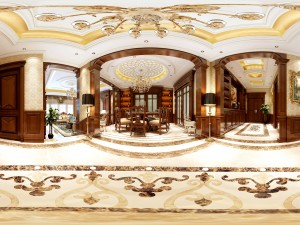 panorama european style restaurant kitchen space 01 3D Model