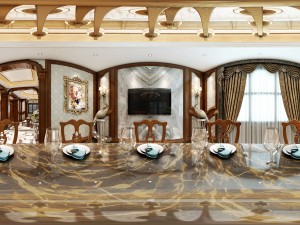 panorama european style restaurant kitchen space 02 Modèle 3D
