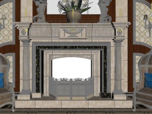 panorama european style restaurant kitchen space 02 Model 3D