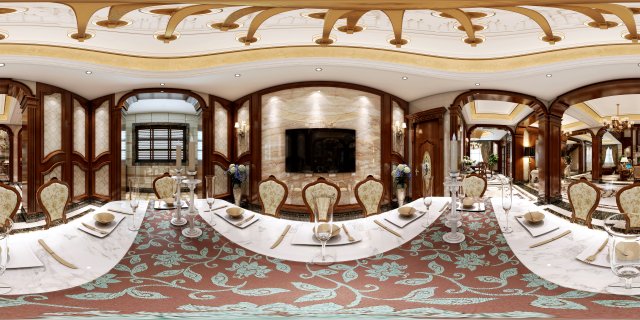 panorama european style restaurant kitchen space 03 Model 3D .c4d .max .obj .3ds .fbx .stl .blend 