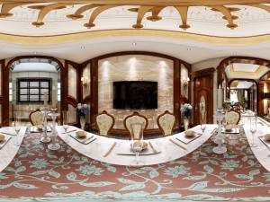 panorama european style restaurant kitchen space 03 3D Model