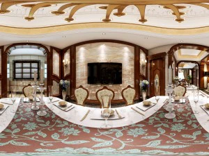 panorama european style restaurant kitchen space 03 3D Model
