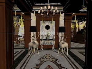 panorama european style restaurant kitchen space 03 Model 3D