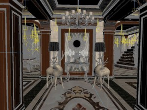 panorama european style restaurant kitchen space 03 Model 3D