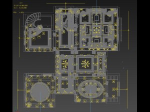 panorama european style restaurant kitchen space 03 Model 3D