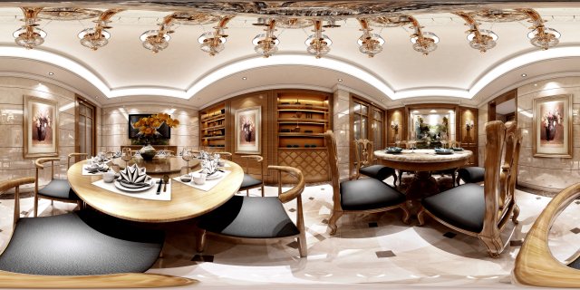 panorama european style restaurant kitchen space 04 Modèle 3D .c4d .max .obj .3ds .fbx .stl .blend 