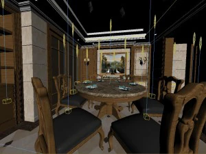 panorama european style restaurant kitchen space 04 3D Model