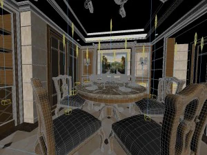 panorama european style restaurant kitchen space 04 3D Model