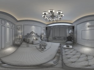panoramic european style family bedroom space 01 3D 모델