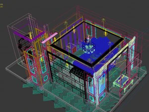 panoramic european style family bedroom space 01 3D Model