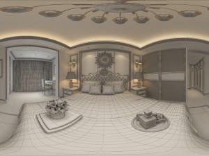 panoramic european style family bedroom space 03 3D मॉडल