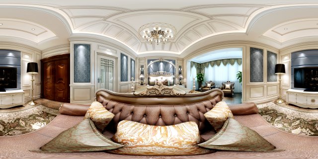 panoramic european style family bedroom space 04 3D 모델 .c4d .max .obj .3ds .fbx .stl .blend 