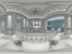 panoramic european style family bedroom space 04 3D 모델