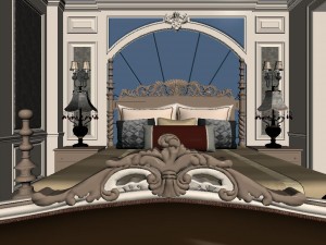 panoramic european style family bedroom space 04 3D 모델