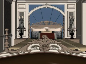 panoramic european style family bedroom space 04 3D Model