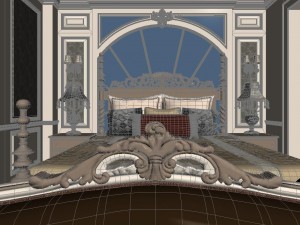panoramic european style family bedroom space 04 3D 모델