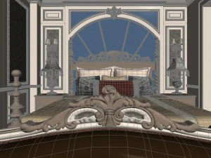 panoramic european style family bedroom space 04 3D Model