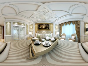 panoramic european style family bedroom space 05 3D Model