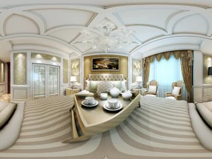 panoramic european style family bedroom space 05 3D Model