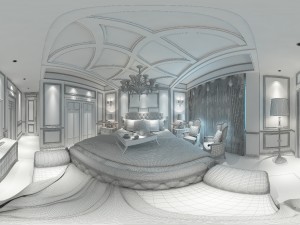 panoramic european style family bedroom space 05 3D 모델