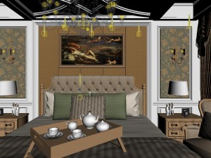 panoramic european style family bedroom space 05 3D 모델
